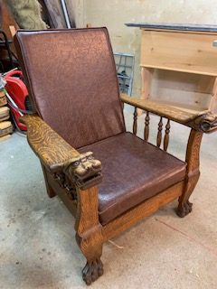 Morris Chair Ca 1900 Oak.